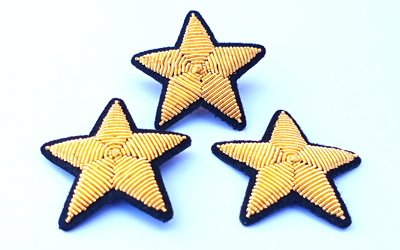 Bullion Wire Embroidery Star Brooch