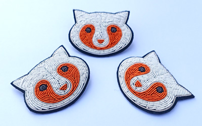 Handmade embroidery brooch badges