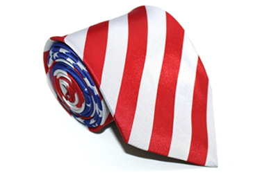Masonic Freemason Mason American Flag Tie with Past Master Logo