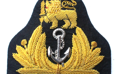 South Africa Navy Officer's Cap Badge Bullion Wire