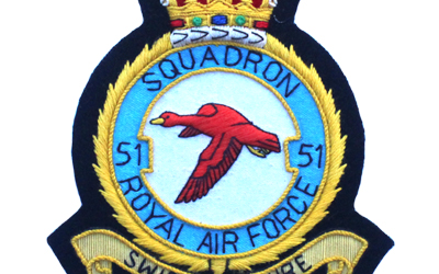 Royal Air Force Squadron 51 Embroidered Badge