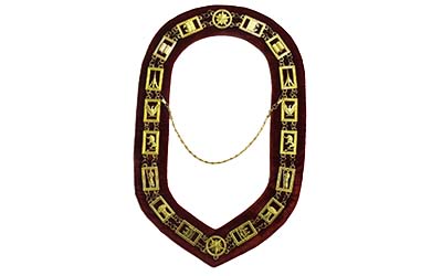 Masonic Heroines of Jericho Women's Chain Collar golden Plated H.O.J chain collar