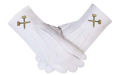 High Quality Masonic Shriner Emblem White Glove Masonic Glove 