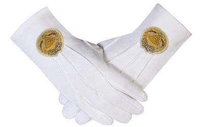 Cotton Masonic Gloves Grand Master Bullion Embroidery
