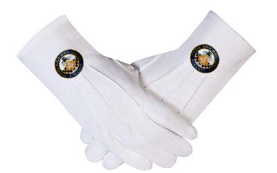 Masonic Regalia Ceremonial Military Mitten White Gloves