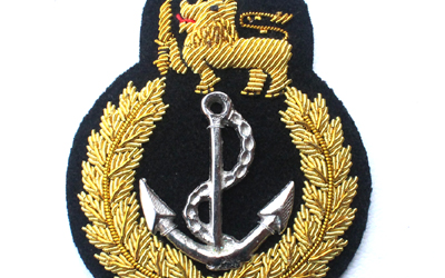 SA Navy Officer Cap Badge, Bullion Wire